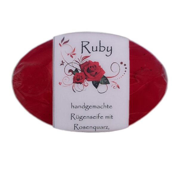 Rügenseife: Ruby mit Rosenquarz, 100g